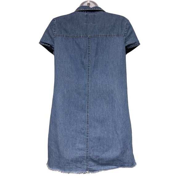 Zara Trafaluc Short Sleeve Denim Dress Button Front Closure  Women's Size Medium - Picture 4 of 7